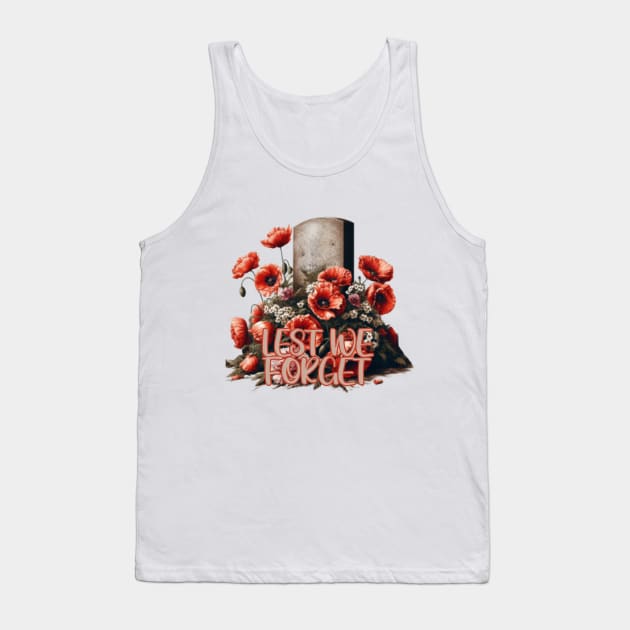 Remembrance Day: Lest We Forget Tank Top by Mujji